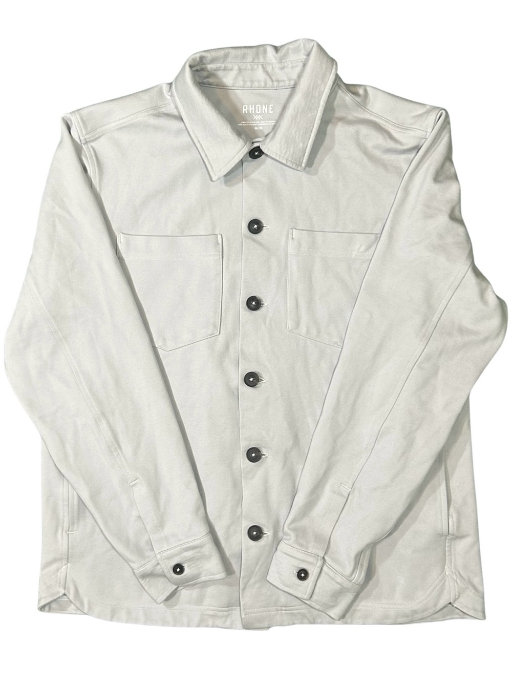 Rhone Light Gray Button Front Pocket Utility Shacket Shirt Jacket NWOT M